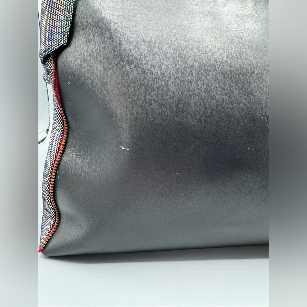 NWT Unique One of a Kind Leather Bag, Handmade, Black, Iridescent Sides - Picture 8 of 16
